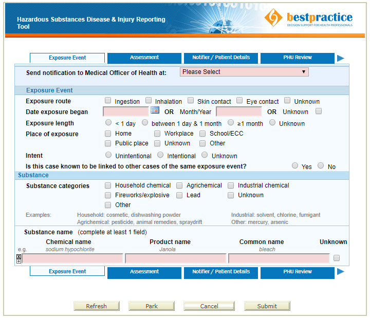 Fig 1: Screenshot of the HSDIRT tool